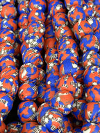 Fused Krobo Glass Beads | Red White Blue Artisan Recycled Glass Beads | Handcrafted Ghana Statement Beads