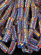 Heritage Patriot Long Tube Krobo Glass Beads | Red White Blue Painted Recycled Glass Beads | Handcrafted Ghana Artisan Beads