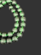 Emerald Frost Krobo Pocket Glass Beads | Handcrafted Ghana Recycled Glass Beads | Translucent Green Artisan Beads