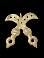 Large Handcrafted Akofena African Brass Pendant | Authentic Ghana Adinkra Symbol