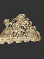 Large textured bail on oversized Ghanaian brass tiger pendant.