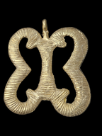 Large Handcrafted Pempamsie African Brass Pendant | Authentic Ghana Adinkra Symbol