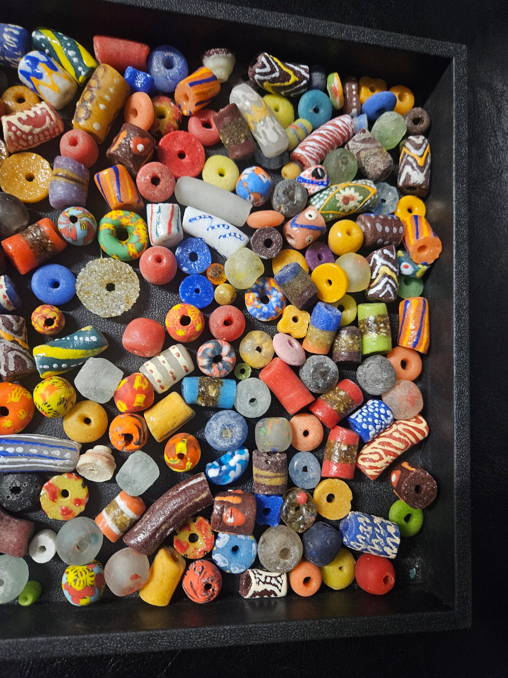 Designer African Bead Mix – Assorted Krobo Glass Beads, 1 Cup