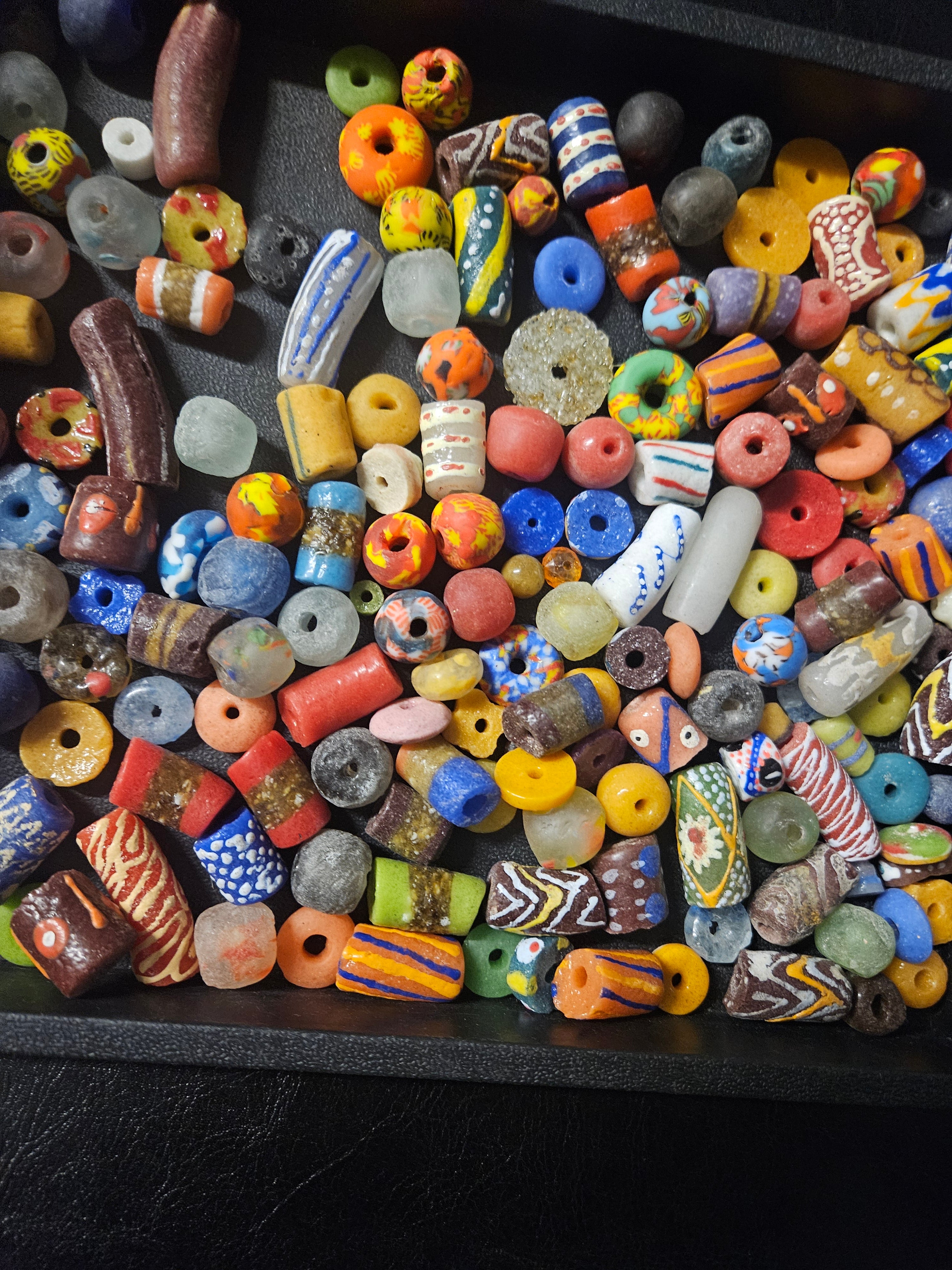 Designer African Bead Mix – Assorted Krobo Glass Beads, 1 Cup