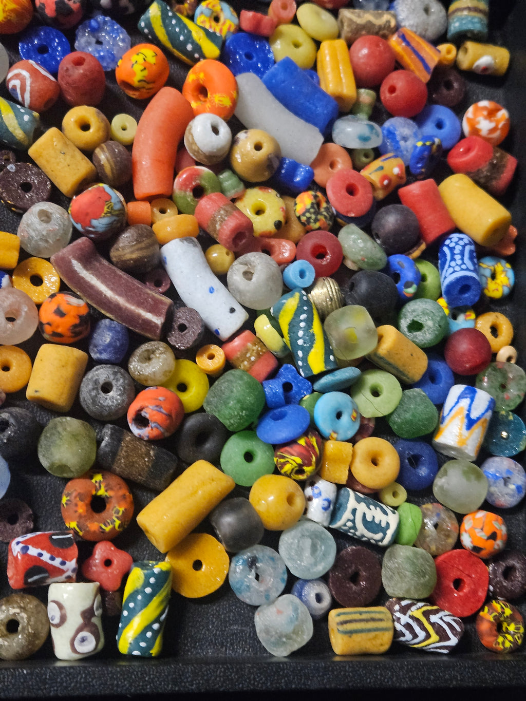 African Bead Soup Mix – Assorted Loose Krobo Glass Beads, 1 Cup