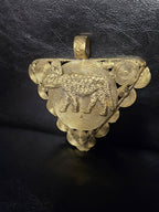 African Brass Tiger Pendant with Adinkrahene Symbol – Ghana