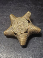 Oversized African Brass Star Bead – Ashanti Spiral Focal Bead