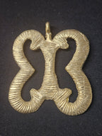 Large Handcrafted Pempamsie African Brass Pendant | Authentic Ghana Adinkra Symbol