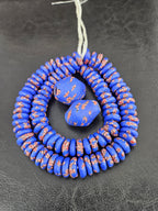 African Glass Bead Bundle – Cobalt Blue Krobo Rondelles + Focal Beads