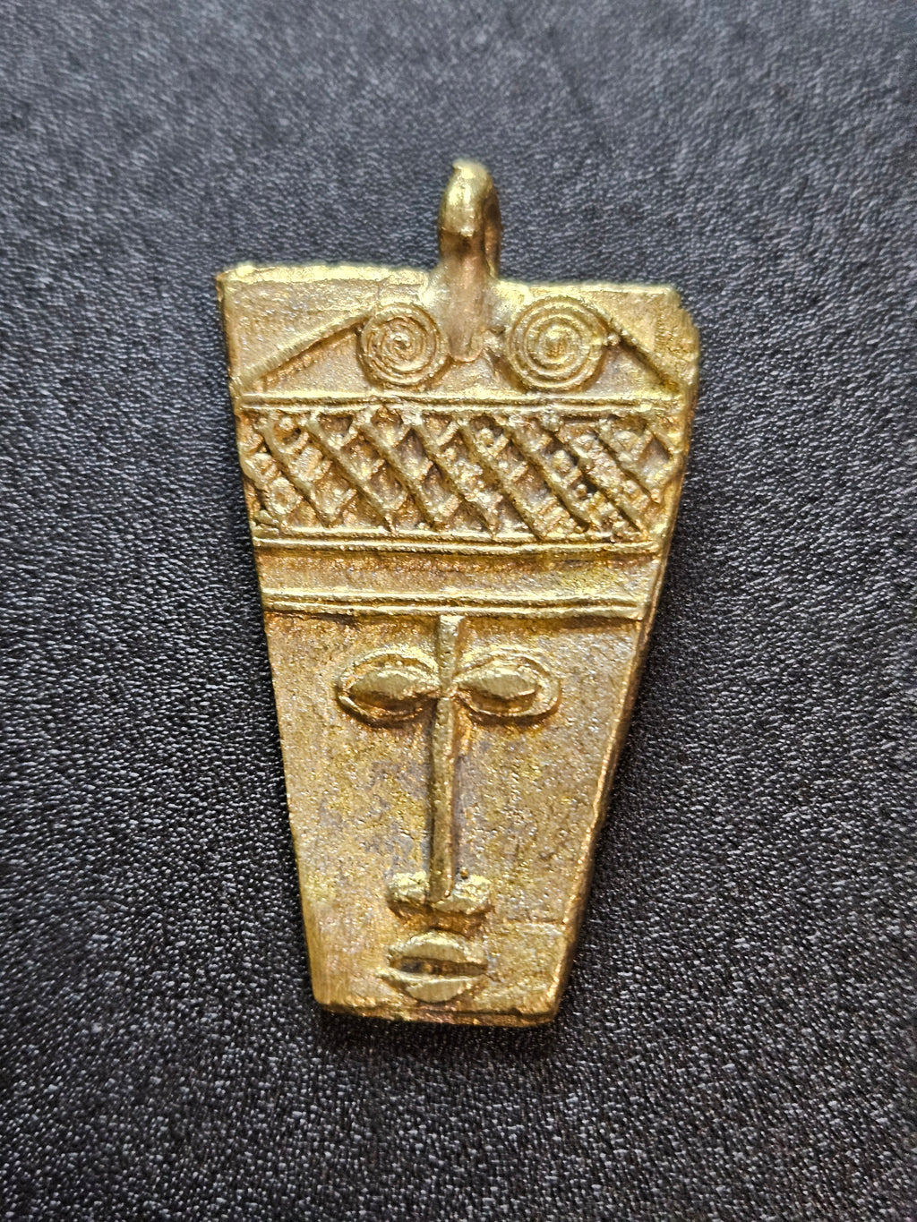 Ashanti Brass Mask Pendant Set – 5 Handcrafted Ghanaian Heritage Masks