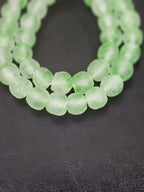 Authentic Mint Green Krobo Translucent Recycled Glass Beads | Handmade Ghana Glass Beads 12–14mm