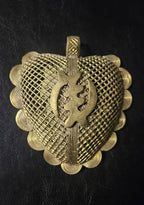 Oversized Gye Nyame Adinkra Symbol Brass Pendant Handmade in Ghana