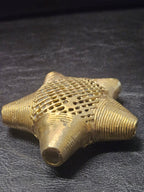 Oversized African Brass Star Bead – Ashanti Openwork Focal Bead