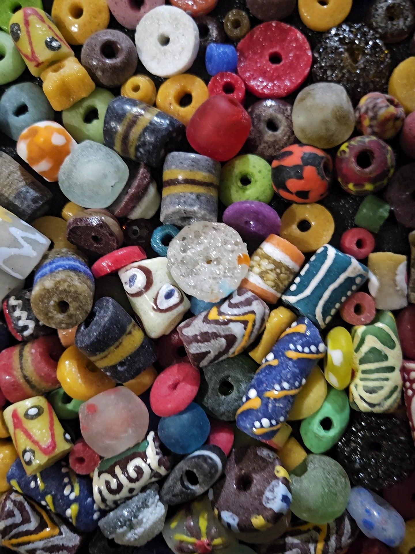 African Beads Soup Mix – Krobo Recycled Glass Beads (One Cup, ~160 Pieces)