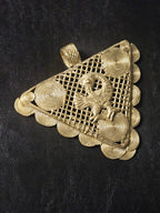 Oversized Sankofa Bird Adinkra Brass Pendant – Handcrafted in Ghana