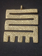Oversized Nkyinkyim Ashanti Brass Pendant | Authentic Ghanaian Adinkra Symbol | Handcrafted African Brass Statement Pendant