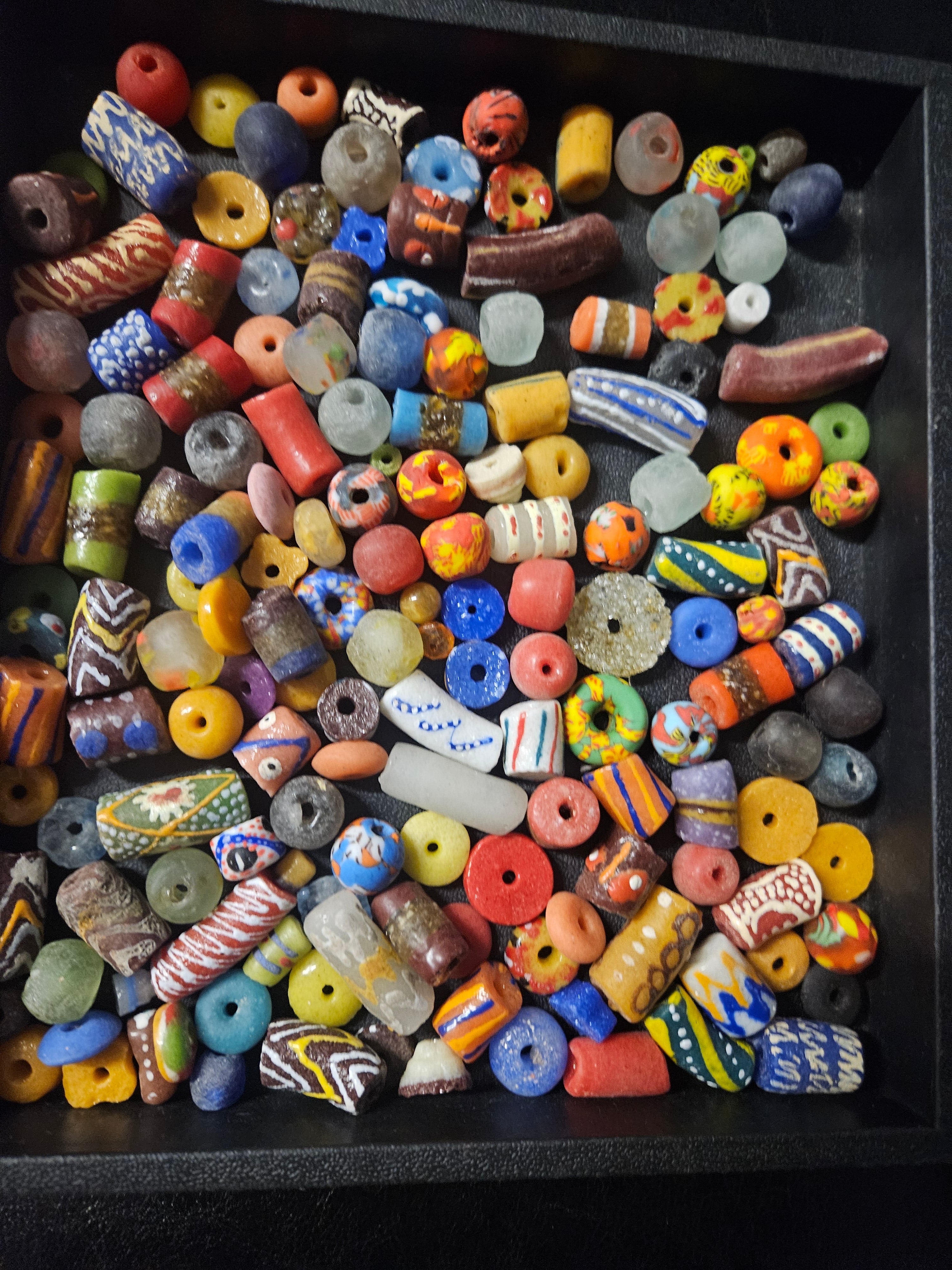 Designer African Bead Mix – Assorted Krobo Glass Beads, 1 Cup