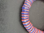 Cobalt Blue & Coral Red Krobo Glass Spacer Beads | Handmade Recycled Glass Beads from Ghana