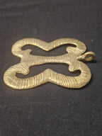Large Handcrafted Pempamsie African Brass Pendant | Authentic Ghana Adinkra Symbol