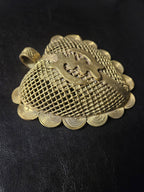 Oversized Gye Nyame Adinkra Symbol Brass Pendant Handmade in Ghana
