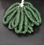 Authentic Forest Green Krobo Powdered Glass Disc Beads Handmade in Ghana from Recycled Glass