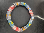 African Glass Beads – Painted Krobo Long Tubes, Multicolor Krobo Beads