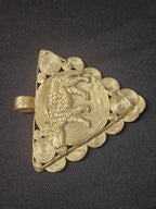 African Brass Tiger Pendant with Adinkrahene Symbol – Ghana