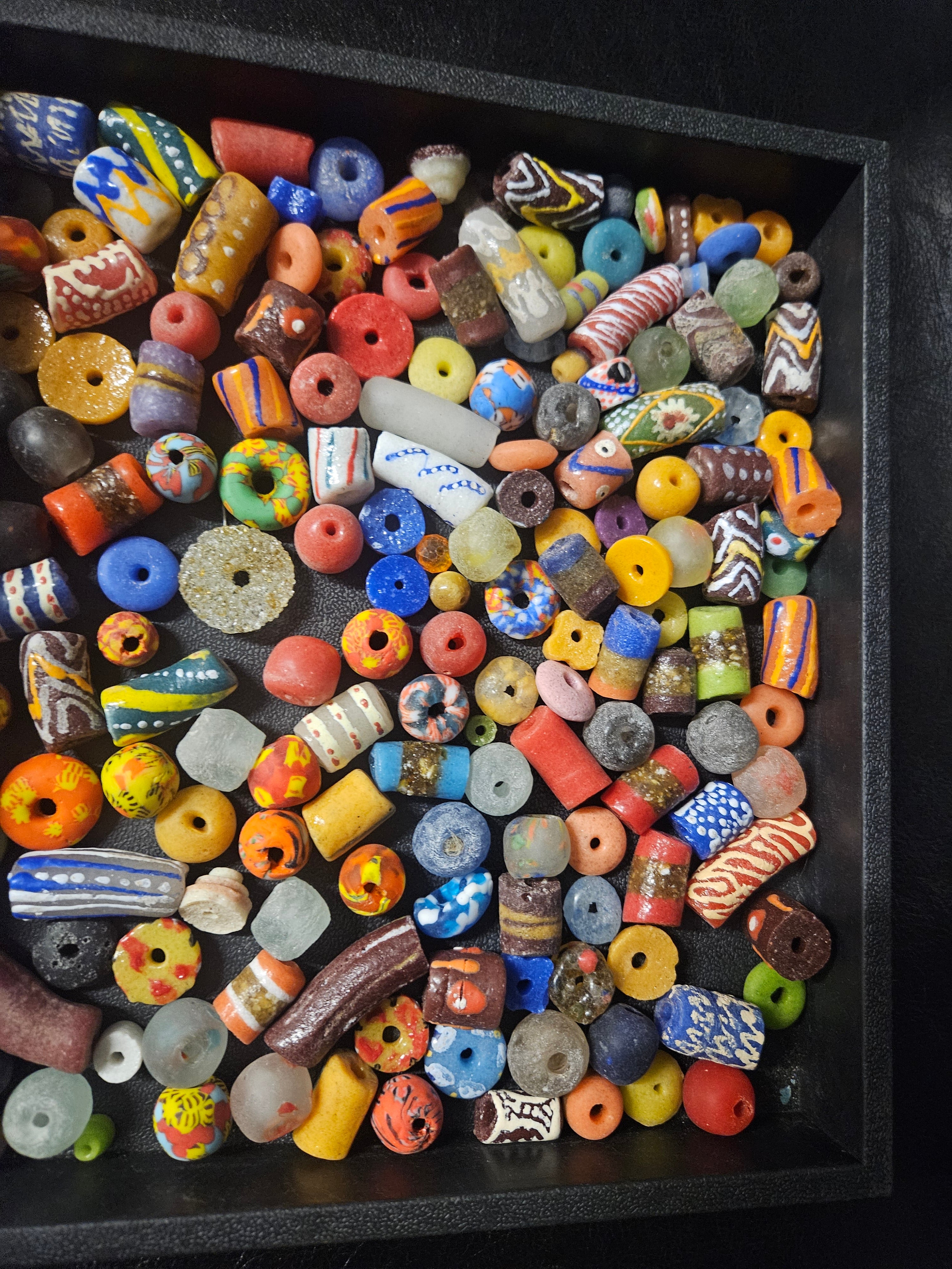 Designer African Bead Mix – Assorted Krobo Glass Beads, 1 Cup