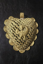 Oversized Sankofa Bird Adinkra Brass Pendant Handmade in Ghana