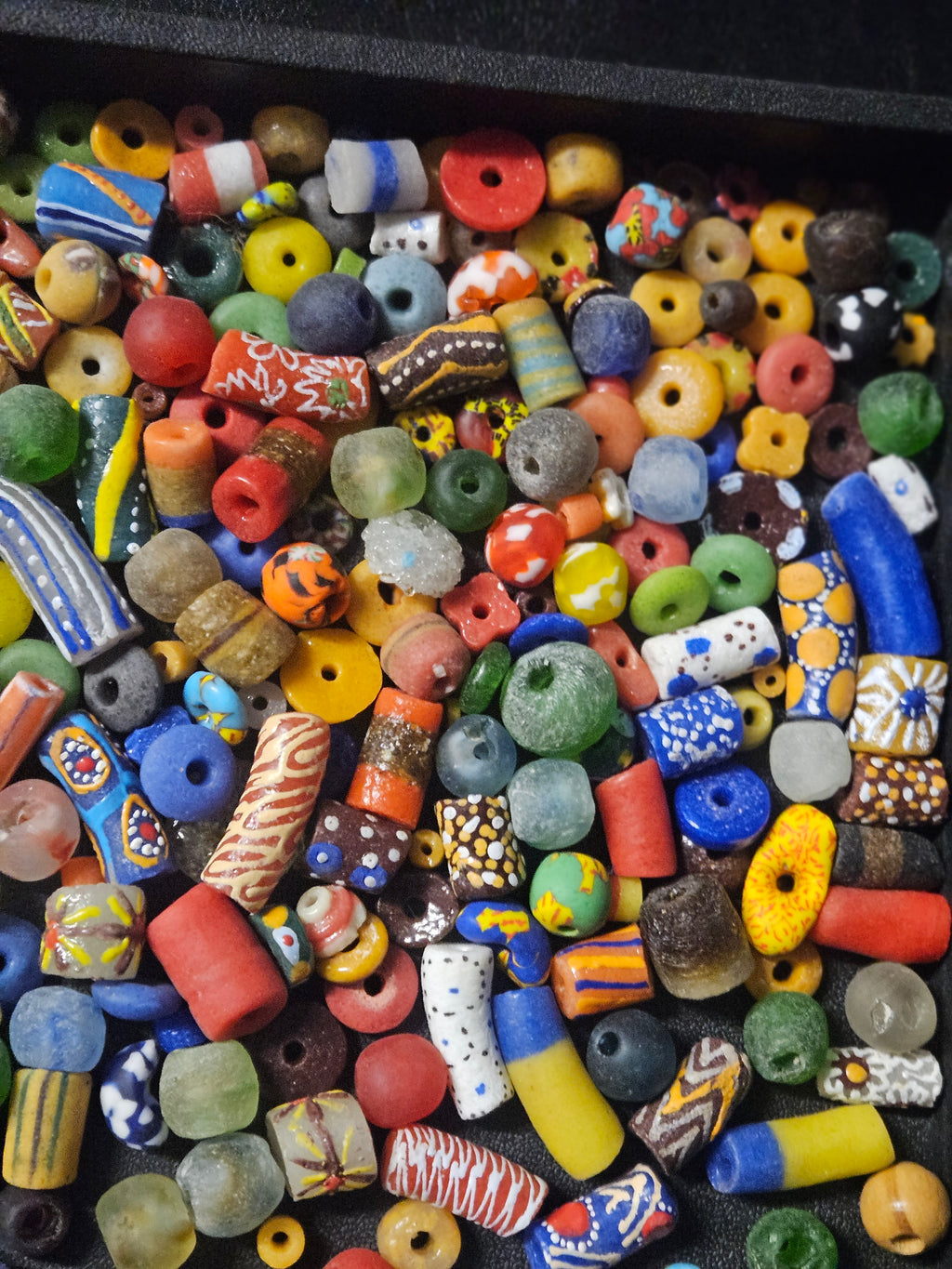 African Glass Bead Color & Texture Mix – Assorted Krobo Beads