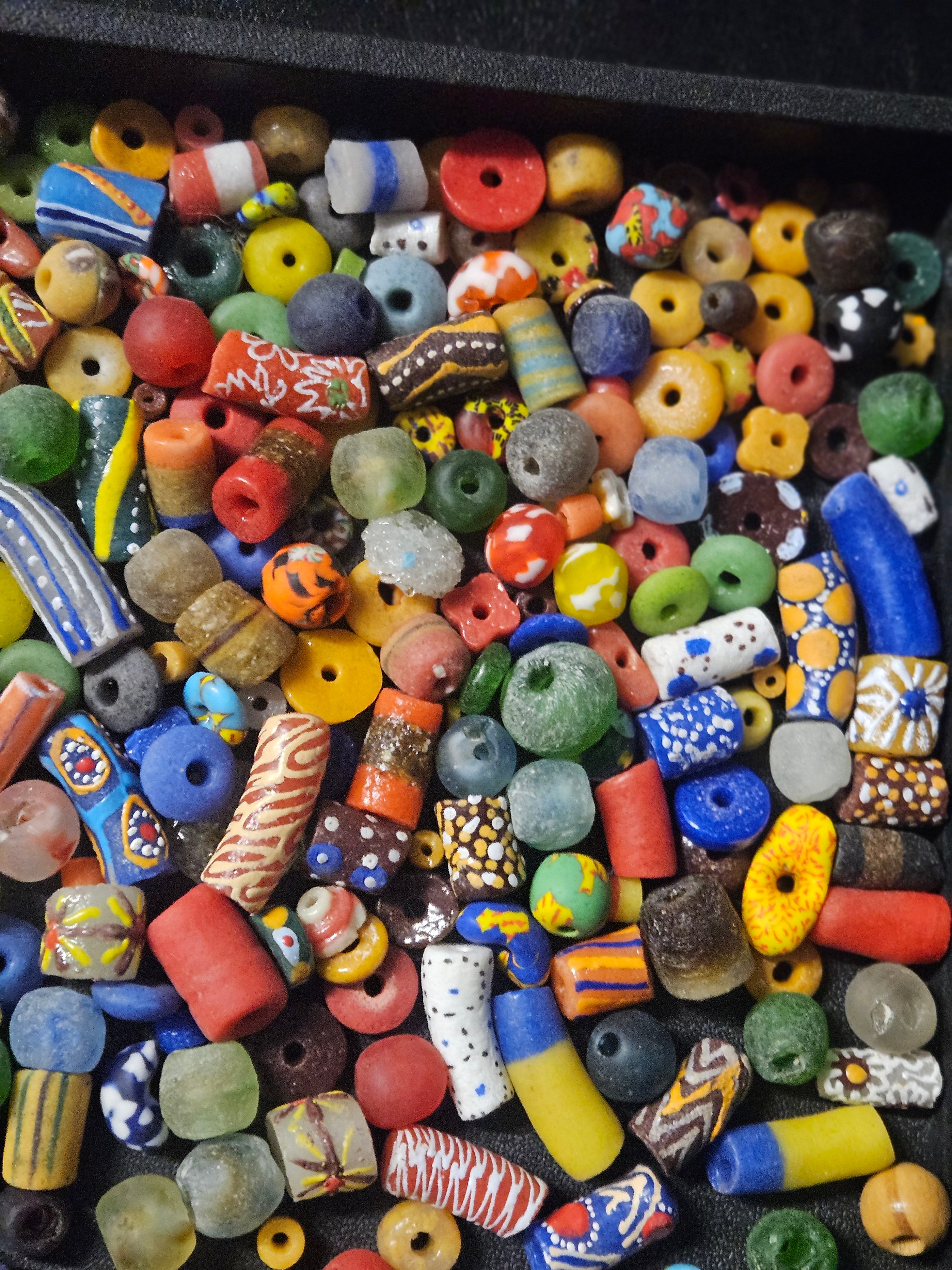 African Glass Bead Color & Texture Mix – Assorted Krobo Beads