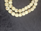 Aadampo Authentic Ivory Sand Krobo Powdered Glass Beads | Handmade Recycled Glass Beads from Ghana | 13–14mm