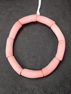 Authentic Blush Pink Krobo Powdered Glass Tube Beads Handmade in Ghana • Large Hole Recycled African Glass Tube Beads • Jewelry Making Supplies • Aadampo African Beads