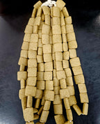 Authentic Large Sand Beige Krobo Powdered Glass Beads | Handmade Recycled Glass Beads | Ghana | 25×25×11–12mm