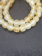 Authentic African Beads from Ghana | Honey Gold Translucent Krobo Recycled Glass Beads | Handmade Chunky Glass Beads 12–14mm