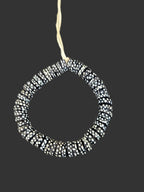 African Glass Beads – Painted Krobo Short Tubes, Black & White Krobo Beads