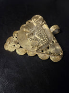 African Brass Tiger Pendant with Adinkrahene Symbol – Ghana