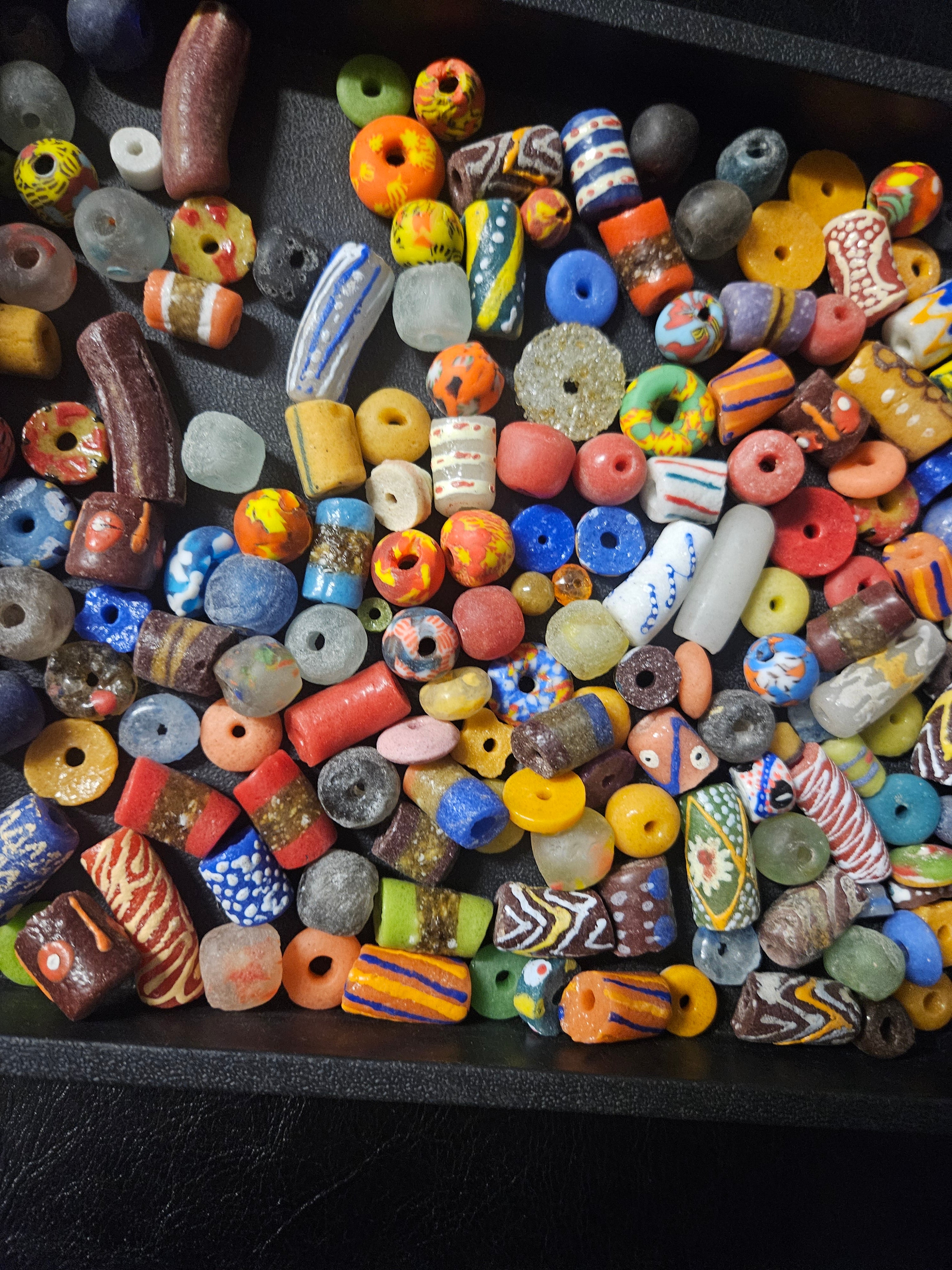 Designer African Bead Mix – Assorted Krobo Glass Beads, 1 Cup
