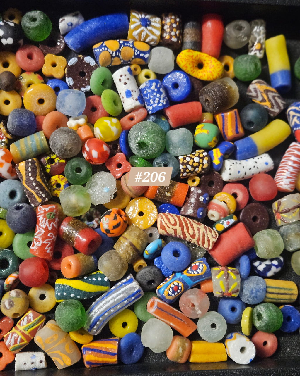 African Glass Bead Color & Texture Mix – Assorted Krobo Beads
