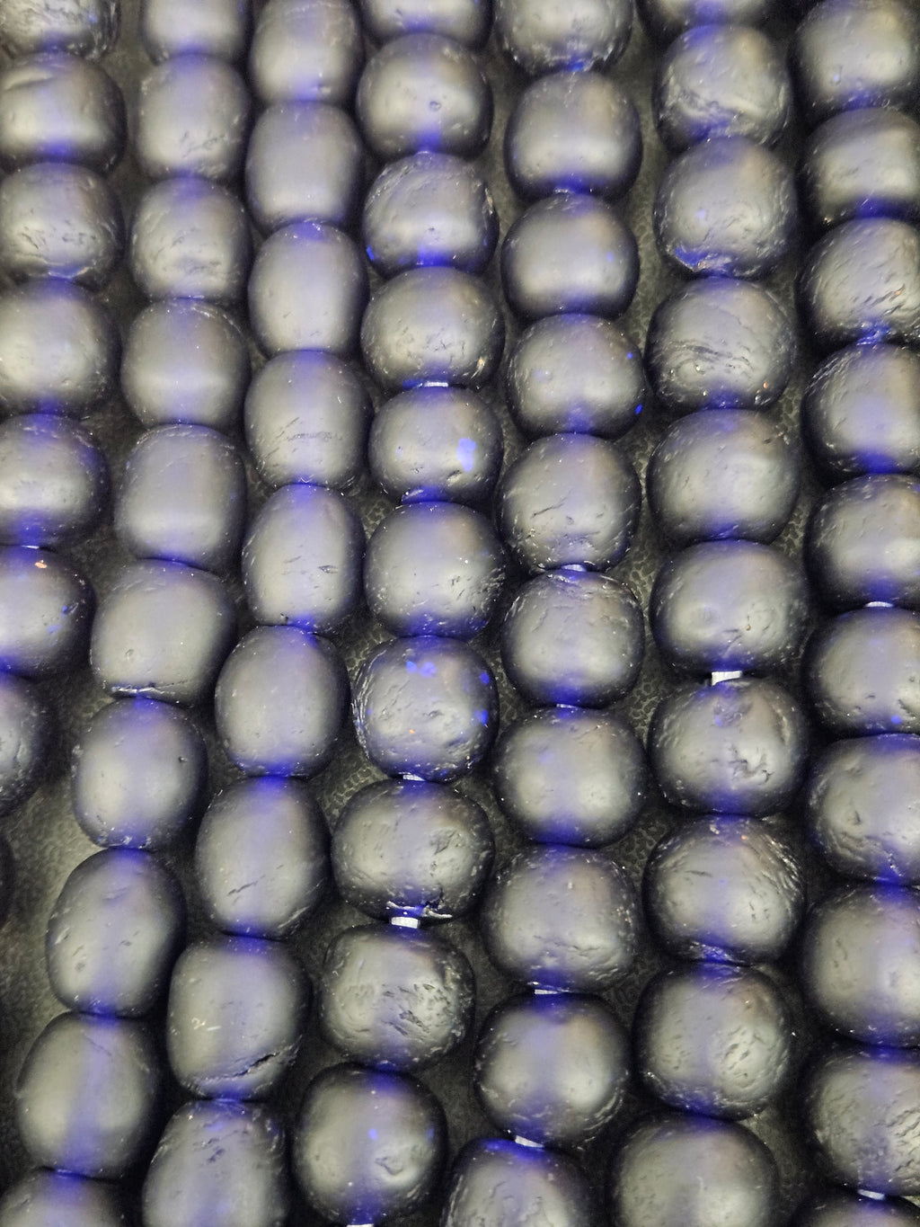 African Glass Beads – Deep Indigo Krobo Pocket Beads from Ghana