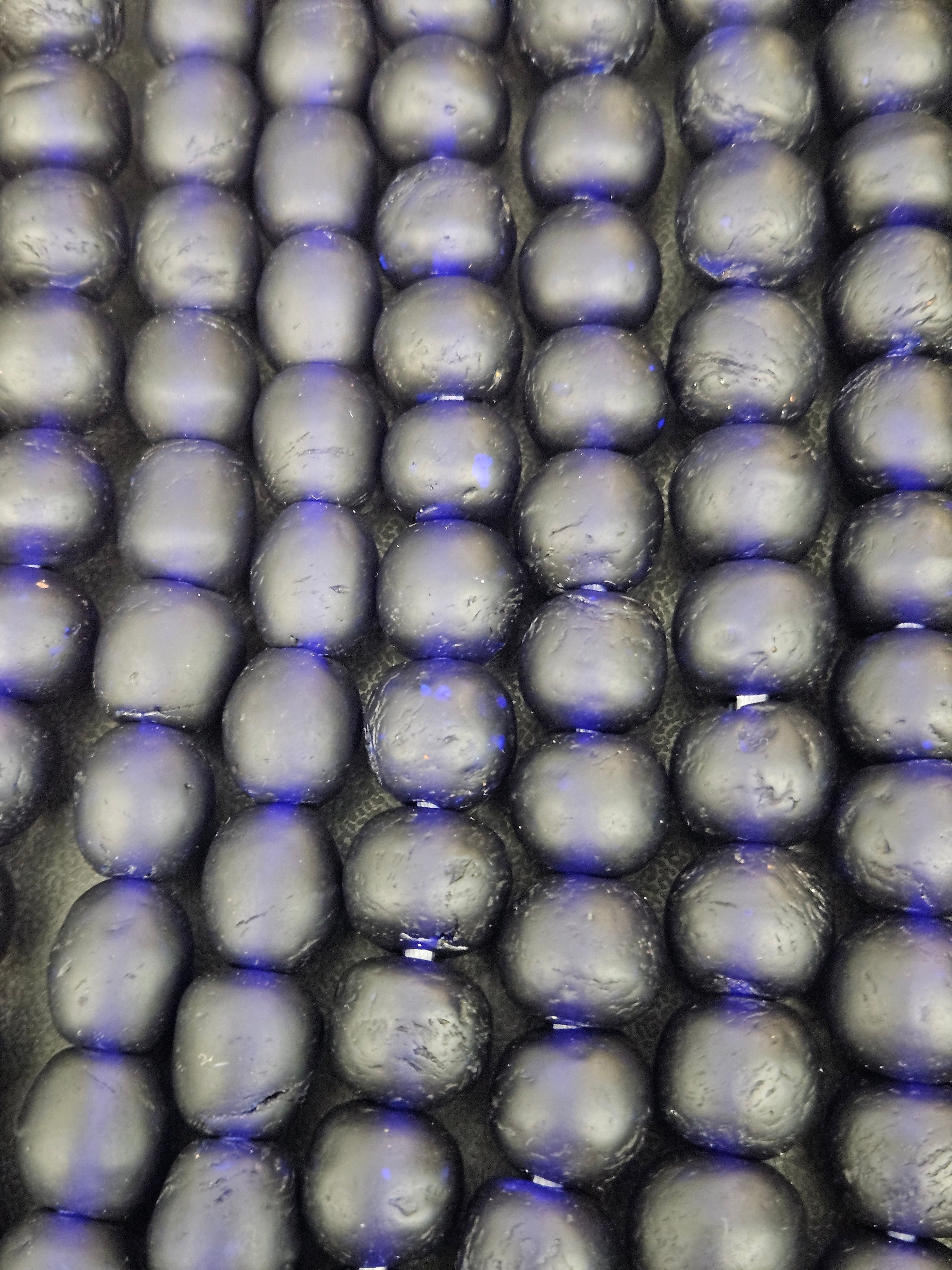 African Glass Beads – Deep Indigo Krobo Pocket Beads from Ghana