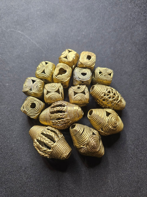 15 Ghana Ashanti Hollow Brass Beads – Artisan Openwork