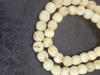 Aadampo Authentic Ivory Sand Krobo Powdered Glass Beads | Handmade Recycled Glass Beads from Ghana | 13–14mm