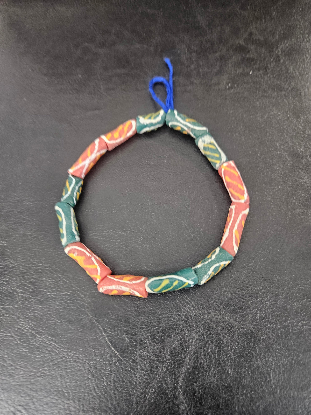 Authentic African Painted Glass Tube Beads from Ghana | Handmade Krobo Recycled Glass Jewelry Beads