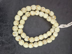 Aadampo Authentic Ivory Sand Krobo Powdered Glass Beads | Handmade Recycled Glass Beads from Ghana | 13–14mm