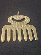 Large Handcrafted Duafe Africarass Pendant | Authentic Ghana Adinkra Symbol
