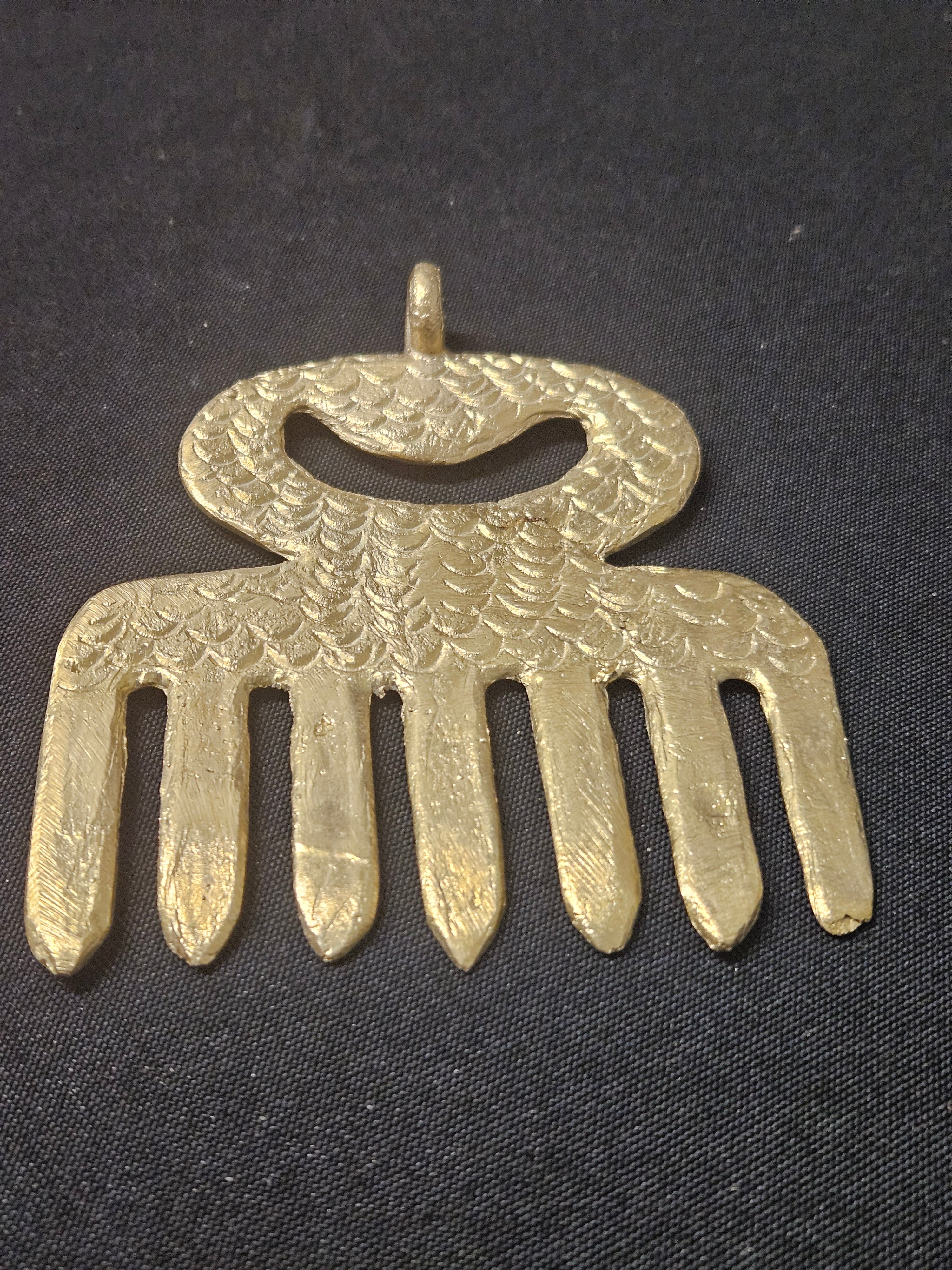 Large Handcrafted Duafe Africarass Pendant | Authentic Ghana Adinkra Symbol