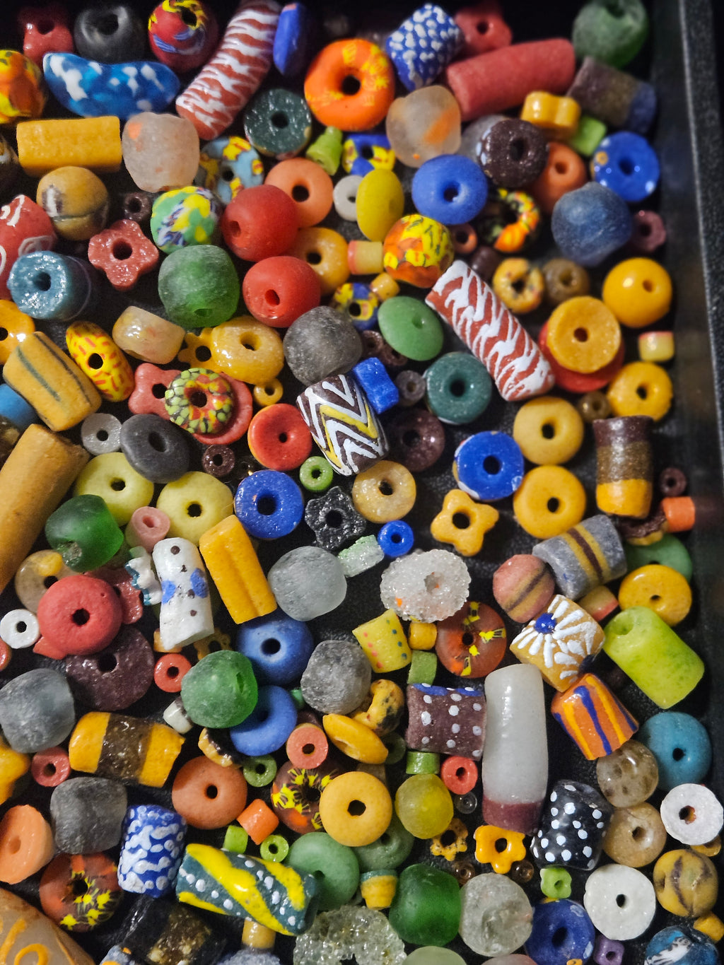 Mixed Shape African Glass Beads – Krobo Bead Soup Assortment