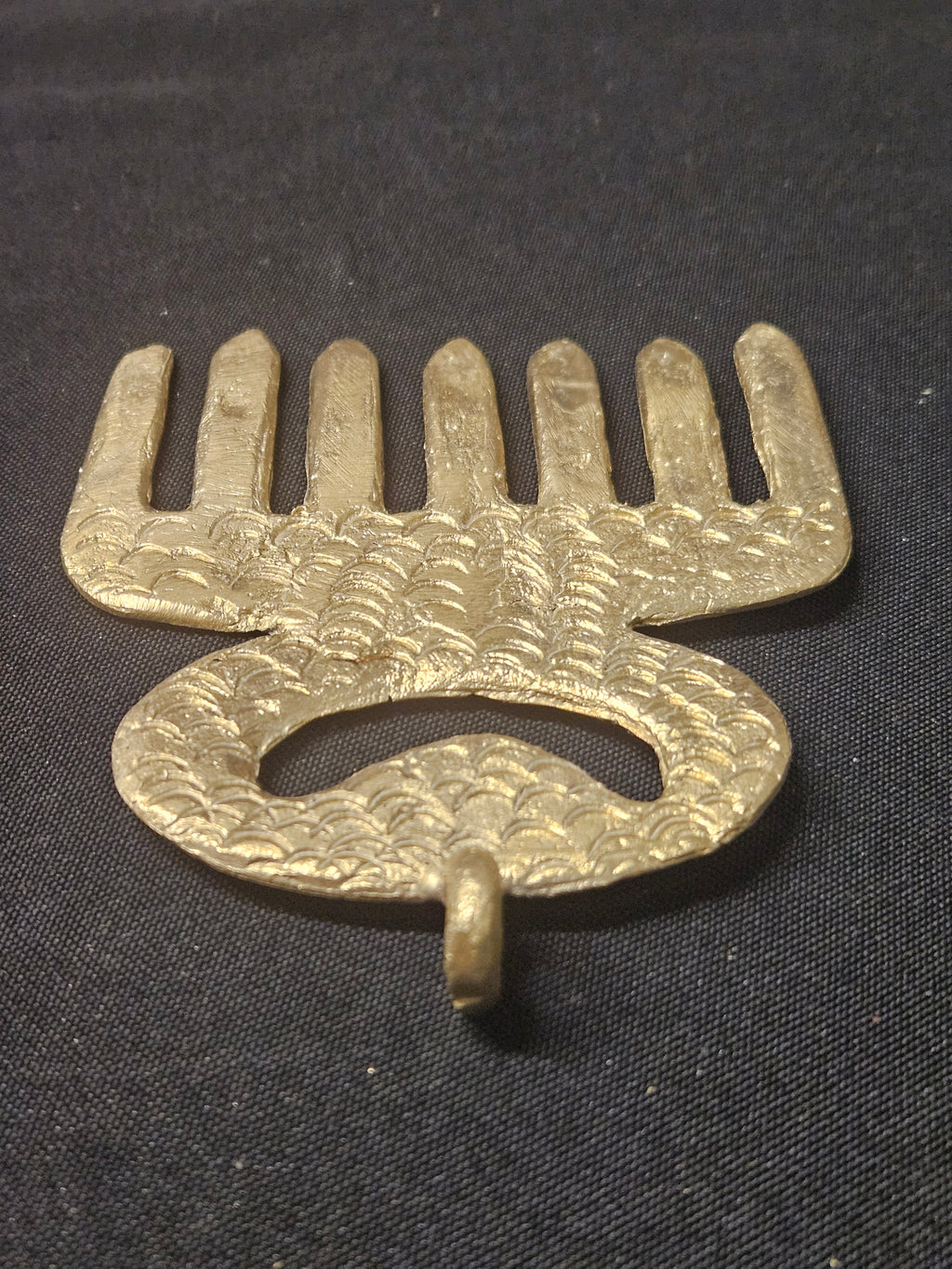 Large Handcrafted Duafe Africarass Pendant | Authentic Ghana Adinkra Symbol