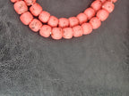 Authentic Krobo Powdered Glass Beads Ghana | Matte Coral Recycled Glass Beads | 13–14mm African Beads